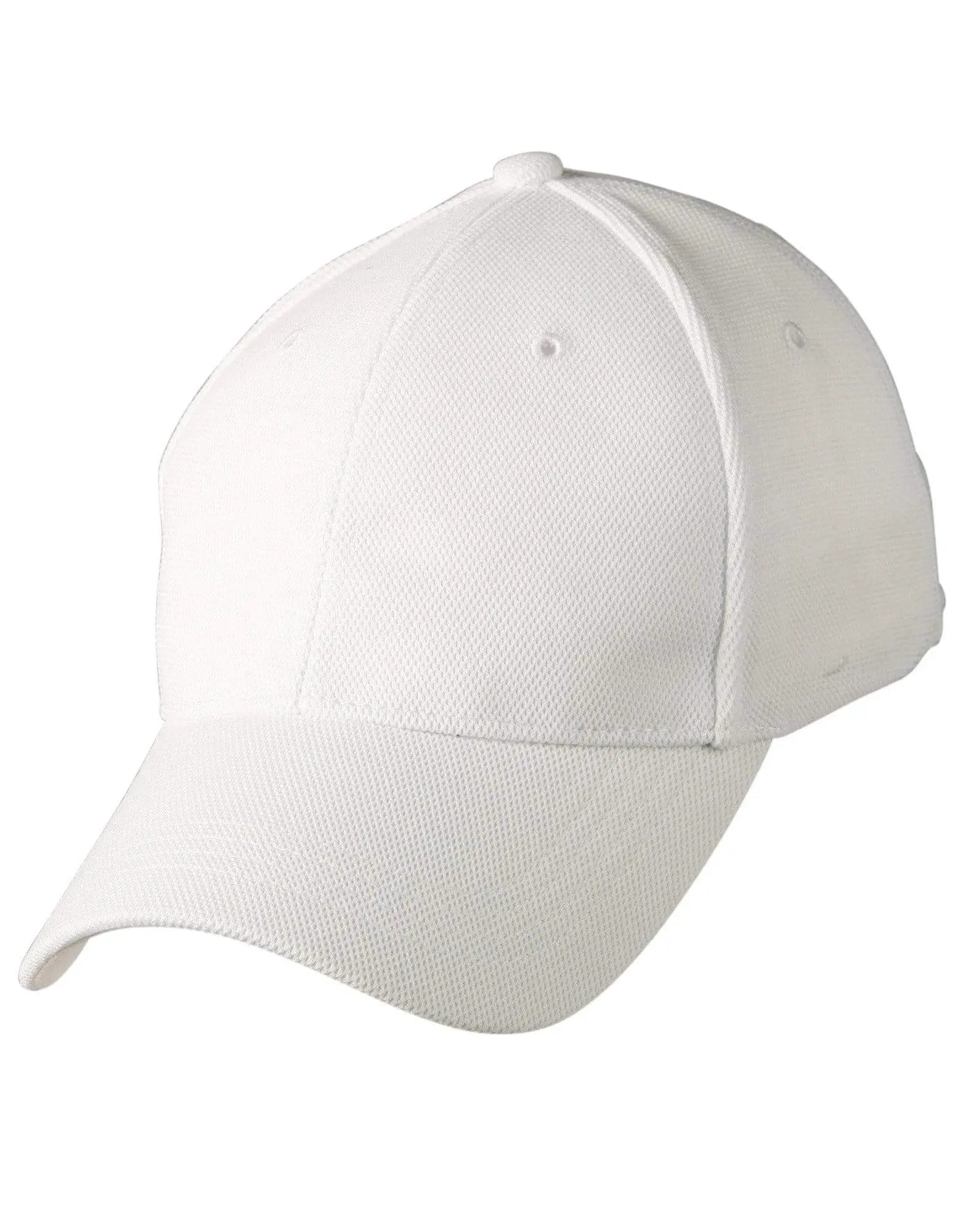 Pique Mesh Cap CH77 Active Wear Australian Industrial Wear White One size